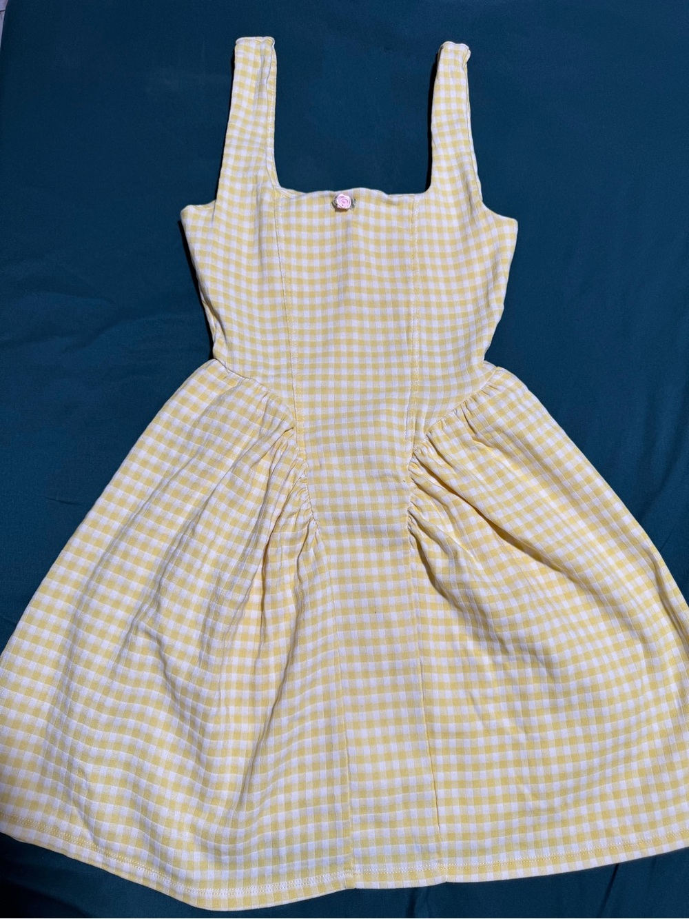 Girls Yellow Gingham Sundress - Sleeveless Summer Dress